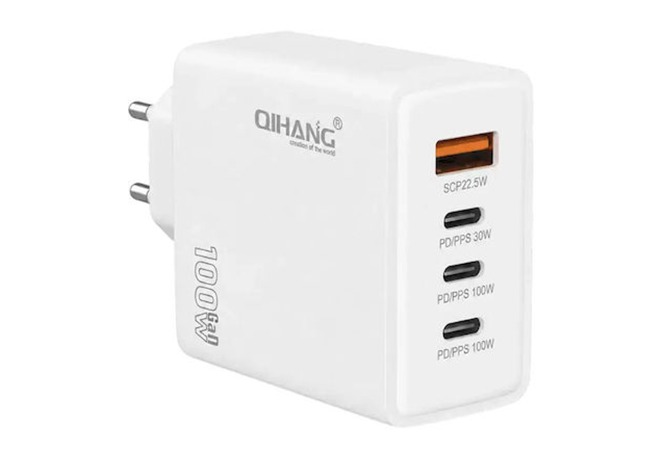 QIHANG Four Port FAST CHARGER QH-A86 [USB-A x1][USB-C x3][100W][White]