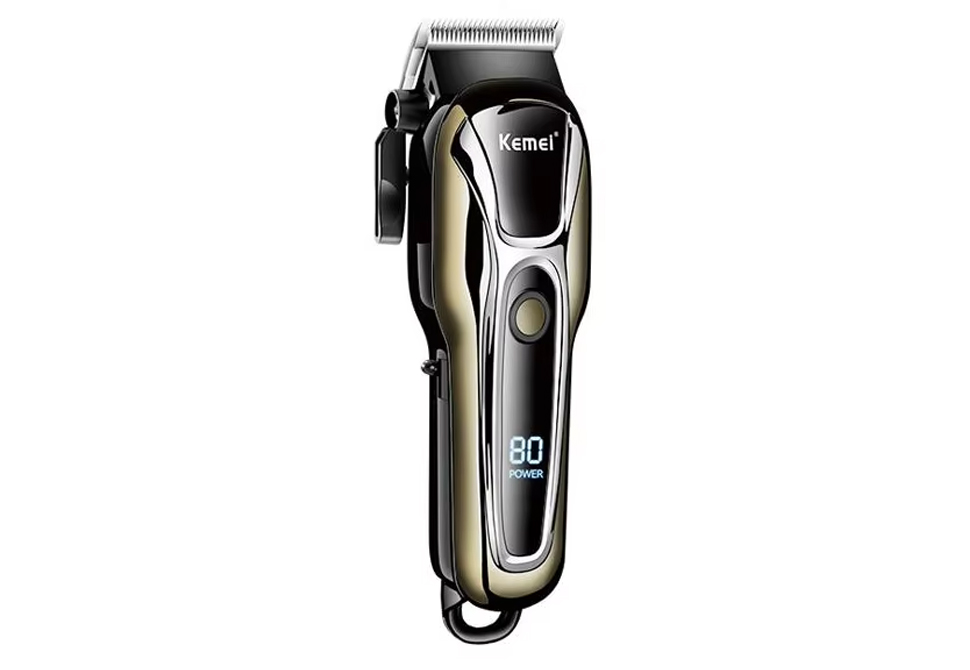 KEMEI HAIR CLIPPER KM-PG1990A [1.5-9mm][2000mAh][USB][Rechargeable][Professional][LCD][Black/Gold]