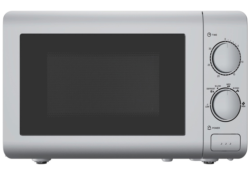 MATESTAR 20L MICROWAVE ΟVEN MX20S [700W][Counter-Top][Manual-Knobs][Silver] 451x318x258mm