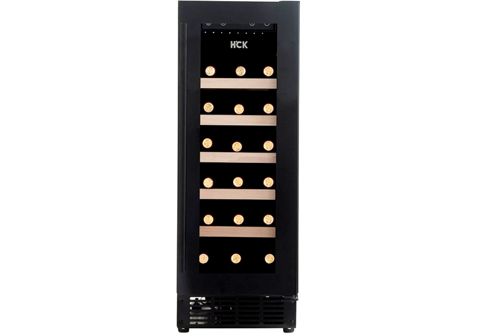 HCK WINE COOLER SC-60W [19-Bottles][60L][E][Wooden-Shelves][Under-Counter][Built-In] 575x295x820mm