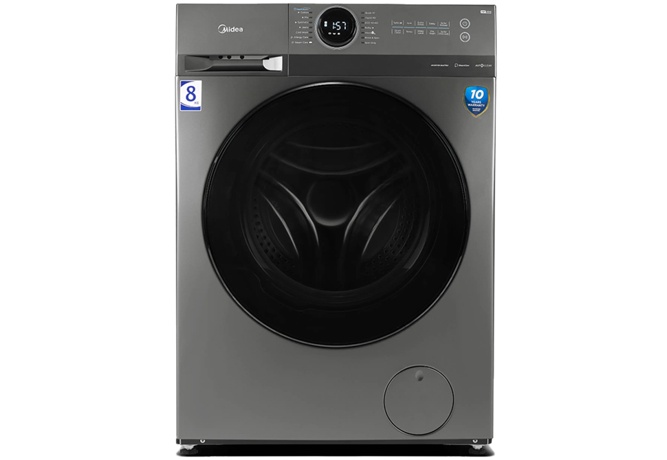 MIDEA 8kg WASHING MACHINE Lunar Series MF200W80WBT [1400rpm] [WiFi] [A] [Silver][Warranty:5Y]