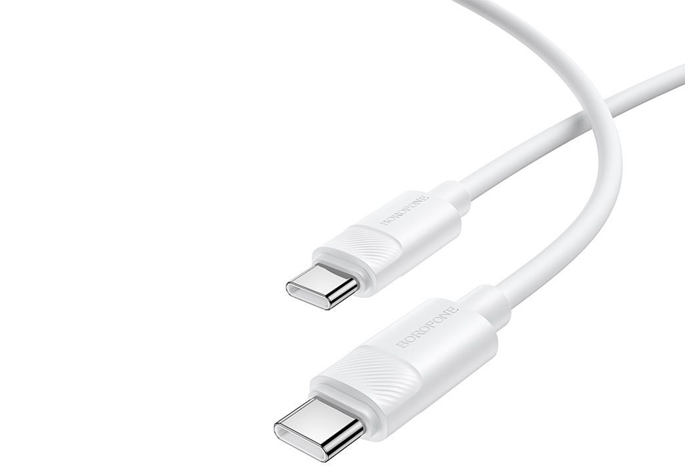 BOROFONE FAST CHARGING CABLE BX123 [1.0m][USB-C to USB-C][60W][White-Silicone]
