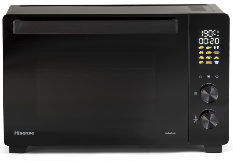 HISENSE Air Fryer/Mini Oven HOM30AF [30L][Rotary-Controls][1800W][Double-Glass][Black] 325x518x378mm