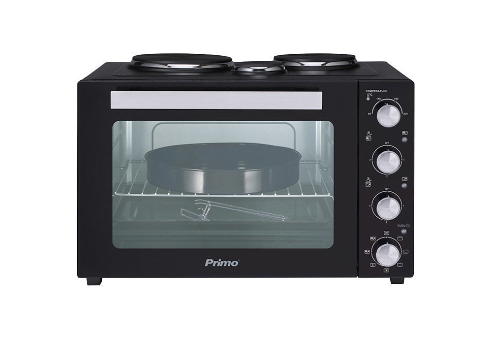 PRIMO 50L Mini Electric Oven + Hob 40253 [x3 Hob][AirMode][2950W][Black]